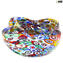 svuota tasche ondulato - multicolor - millefiori  - Vetro di Murano Originale OMG