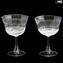 Set of 2 Coppa Martini Drinking glasses - Octagonal  - Original Murano Glass