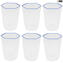 Set of 6 Drinking glasses - blue rim - Octagonal - Original Murano Glass