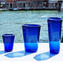 Set di 6 Bicchieri in vetro di Murano shot  - Ottagonali - blu - Eleganti