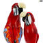 couple of Parrots on branch - Glass Sculpture - Original Murano Glass OMG