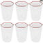 Set di 6 Bicchieri - linea rossa - in vetro di Murano - Ottagonali - Eleganti