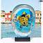 tartaruga marina -  Scultura con lampada a led - vetro di Murano originale