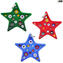 Christmas Decoration Stars - Millefiori Set of 3 pieces - Murano Glass Xmas