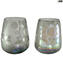 Set di 2 Bicchieri - bolle iridescenti - Vetro di Murano Originale OMG