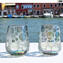 Set di 2 Bicchieri - bolle iridescenti - Vetro di Murano Originale OMG