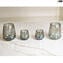 Set di 2 Bicchieri - shot - bolle iridescenti - Vetro di Murano Originale - OMG
