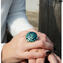 Anello rotondo Charming - Smeraldo - Vetro di Murano originale