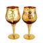 Set di 2 bicchieri Tre fuochi Ambra - vetro di Murano originale