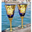 Set of 2 Trefuochi Glasses Blue - flute - Original Murano Glass OMG
