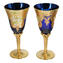 Set di 2 bicchieri Tre fuochi blu - flute - vetro di Murano originale