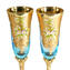 Set di 2 bicchieri Tre fuochi Flute celeste - vetro di Murano originale - omg
