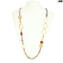  Long Necklace Berlin - with gold and aventurina - Original Murano Glass OMG