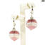 Firenze Earrings - Pink with silver - Collection - Original Murano Glass OMG