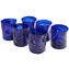 Set di 6 Bicchieri blu con Murrine - Kandinsky - Vetro di Murano con argento
