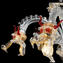 Lampadario esclusivo con teste di drago - Con Oro - Vetro di Murano originale 