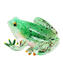 Wonderful Frog sculpture - Green - Original Murano glass OMG