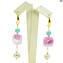 Sharon Earrings - Pink - Collection - Original Murano Glass OMG