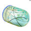 Table Lamp - light blue and silver - Original Murano Glass OMG