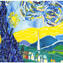 Notte stellata - Van Gogh - quadro - Fatto a Mano - vetro originale - omg