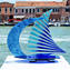 Barca a Vela - Blu  - Vetro di Murano Originale OMG