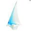 Sail Boat - lightblue - Original Murano Glass OMG 