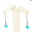 Parure Pearls lightblue - with Silver 925 - Original Murano Glass OMG