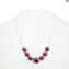 Parure Pearls  Red L - with Silver 925 - Original Murano Glass OMG