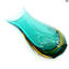 Vase Swallow - Lightblue Amber Sommerso - Original Murano Glass OMG