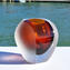 Vaso Oculus ambra Sommerso - Vetro di Murano