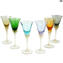 Drinking Glasses Butterfly multicolor - Set of 6 - Handmade