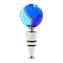 Bottle stopper flat - Blue and light blue - Original Murano Glass OMG