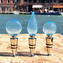 Bottle stopper flat - Lightblue filigree - Original Murano Glass OMG