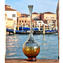 Elegant Blown Vase - Incalmo Orange - Gray - Original Murano Glass OMG