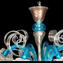 Venetian Chandelier - light blue and gold - Murano Glass 