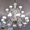 Venetian Chandelier Orseolo - White and crystal details - Original Murano Glass