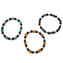 Bracelet for Man - Black beads with Avventurina - Original Murano Glass OMG