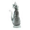 Gatto figurina - Sommerso con foglia argento - vetro di Murano