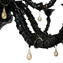Exclusive Venetian Chandelier Rezzonico Gothic -  Black King - Details in Gold 24kt - Original Murano Glass OMG