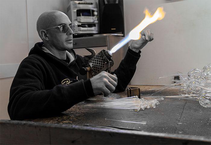 Lavorazione con tecnica a lume di murano