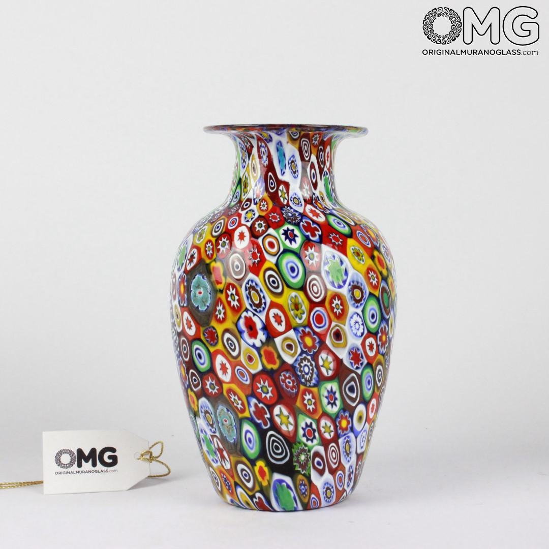 ムラーノ ミルフィオリ murano millefiori 花瓶-