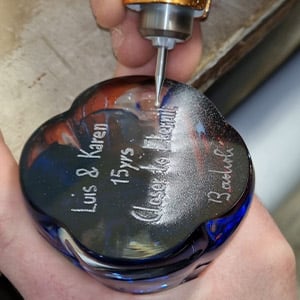 Engraved artwork murano glass