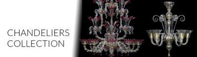 colección de candelabros sistema de iluminación de cristal de murano
