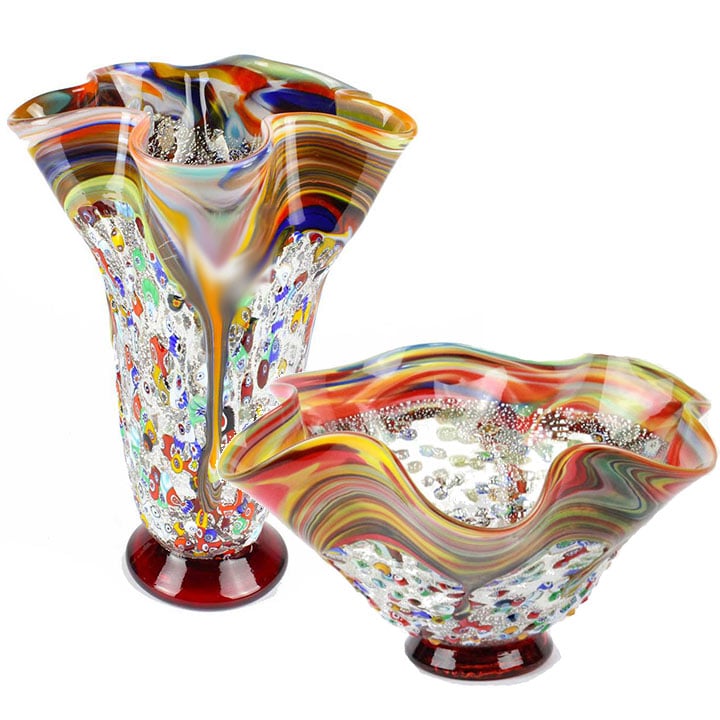 オリジナルムラーノグラスOMGのセンターピース花瓶コレクション