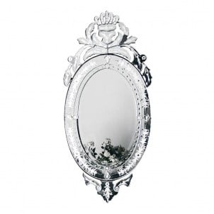 Venezianische Spiegel - Graviert und mit Muranoglas