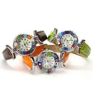 Lady Millefiori Metall Chrom Armbanduhren Kollektion