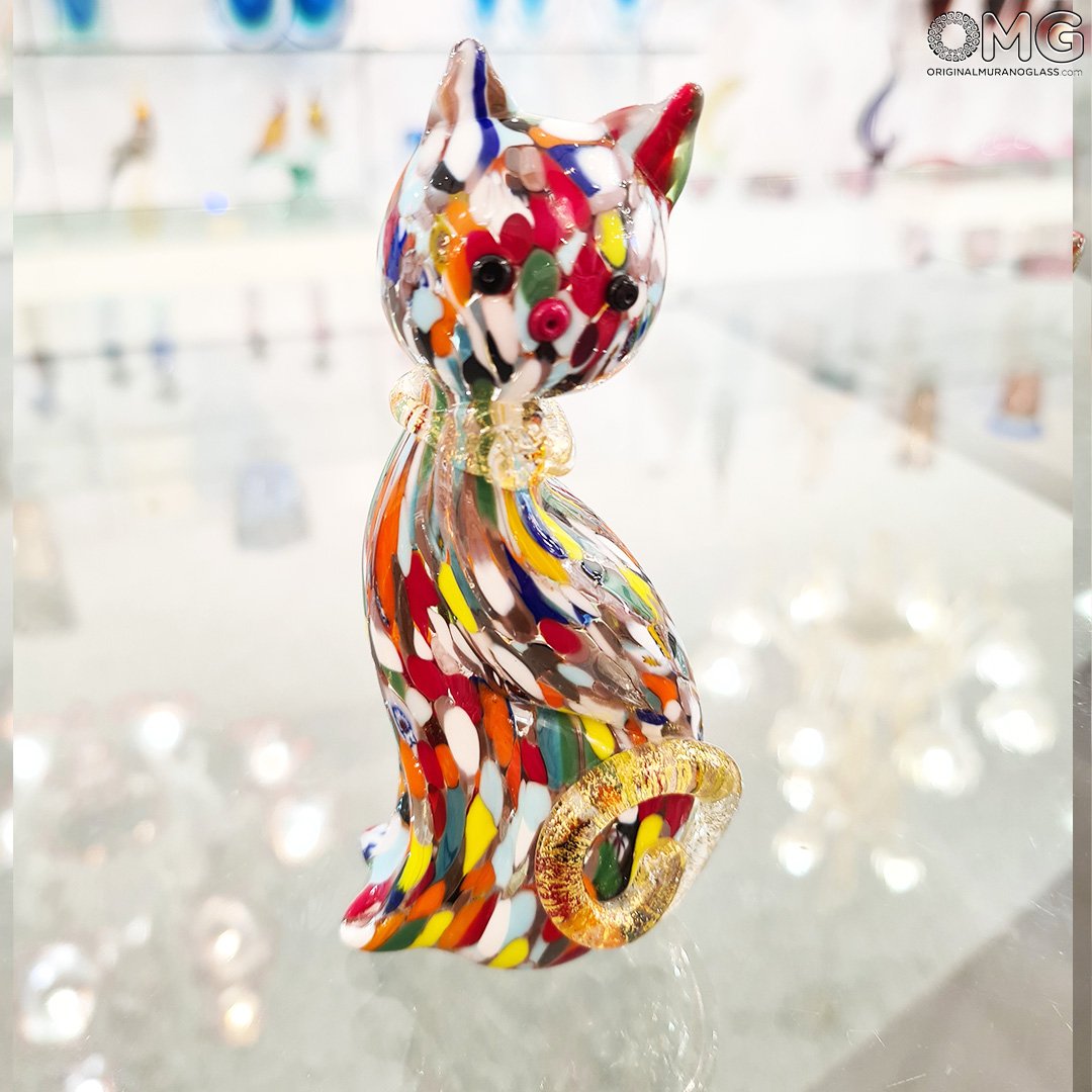Blow Glass Figurines Cat Various Handmade Russia Art