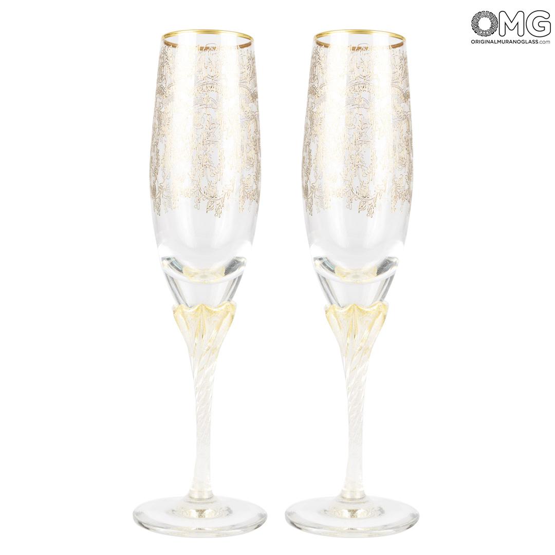 Set of two champagne best sale glasses