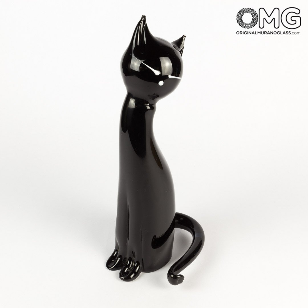 Details about   Panther Glass murano FigurineBlack cat statue Handmade Russian Handicraftsman 