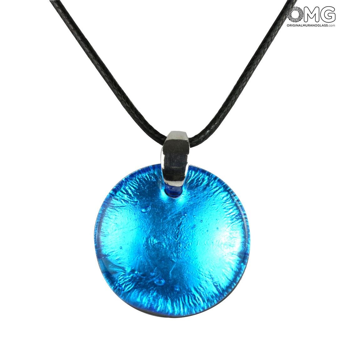Blue glass pendant necklace store